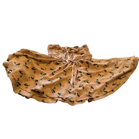 MUSS cute Deer Print-A Line-Circle Skirt-Size Small-Button up-White Dots - Picture 11 of 14